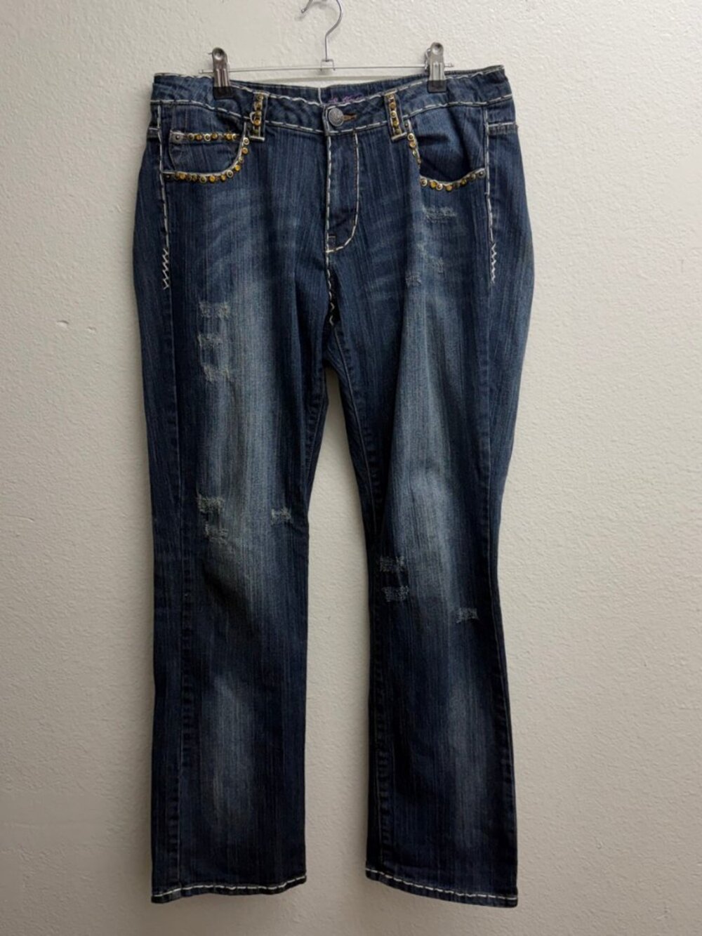 Ed Hardy jeans 14 embroidered studded Y2K